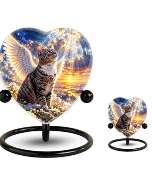 Angel Cat Cremation Urn for Ashes, Cat Memorial Urn, Personalized Cat Urn, Pet Cremation Urn