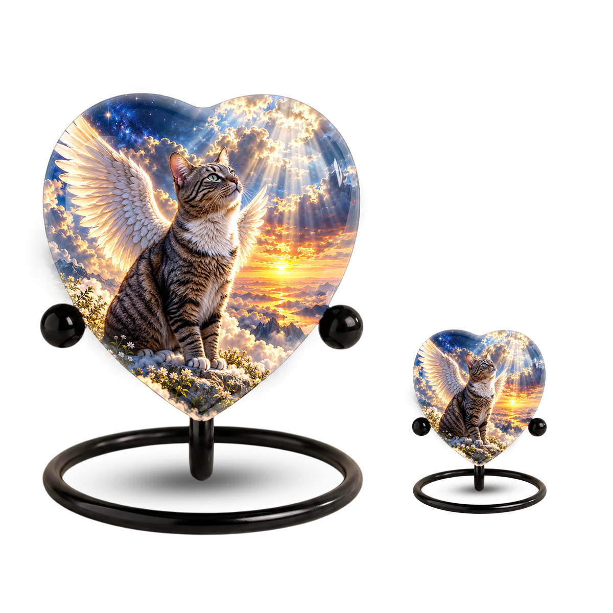 Angel Cat Cremation Urn for Ashes, Cat Memorial Urn, Personalized Cat Urn, Pet Cremation Urn