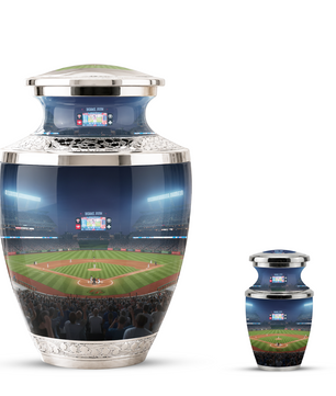 Baseball Stadium Cremation Urn for Dad, Personalized Urn for Human Ashes Male