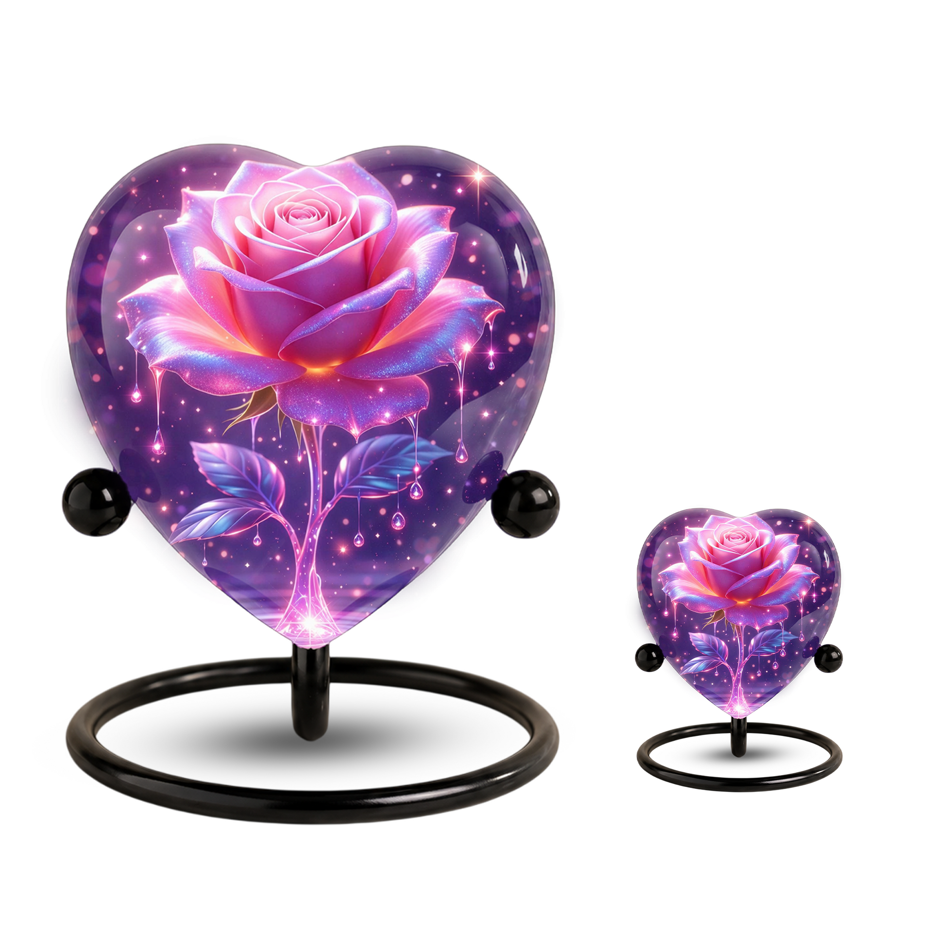 Rose Heart Urn for Mom – Personalized Keepsake Urn for Mom, Beautiful Cremation Urn for Female Ashes
