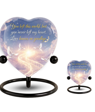 Heavenly Dove Heart Memorial Adult Cremation Urn, Adult Urns for Ashes, Peaceful Memorial Urn