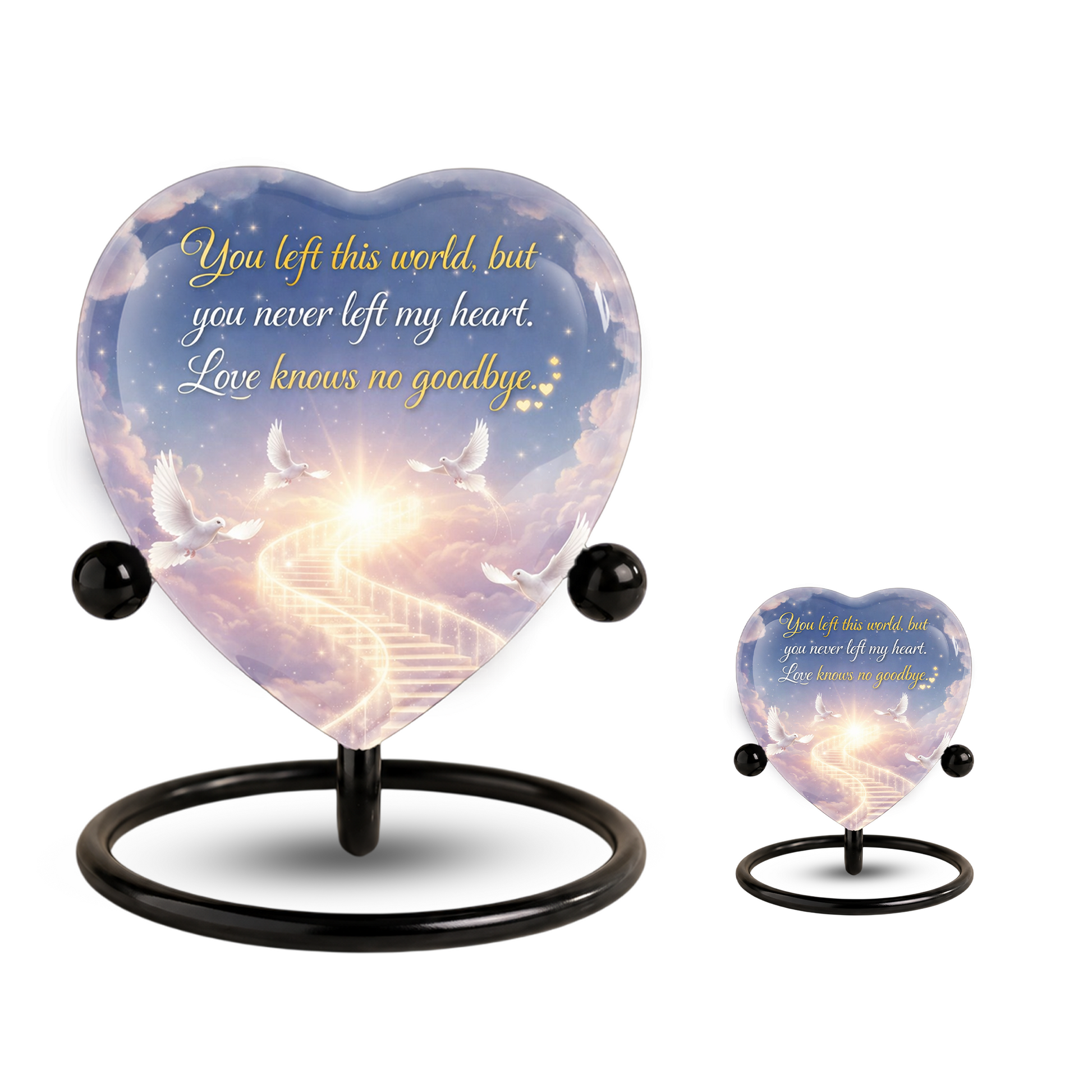 Heavenly Dove Heart Memorial Adult Cremation Urn, Adult Urns for Ashes, Peaceful Memorial Urn
