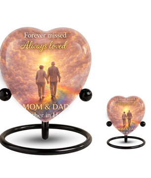 Dad and Mom Urn – Memorial Cremation Urn for Mom and Dad, Keepsake Urn for Mother & Father