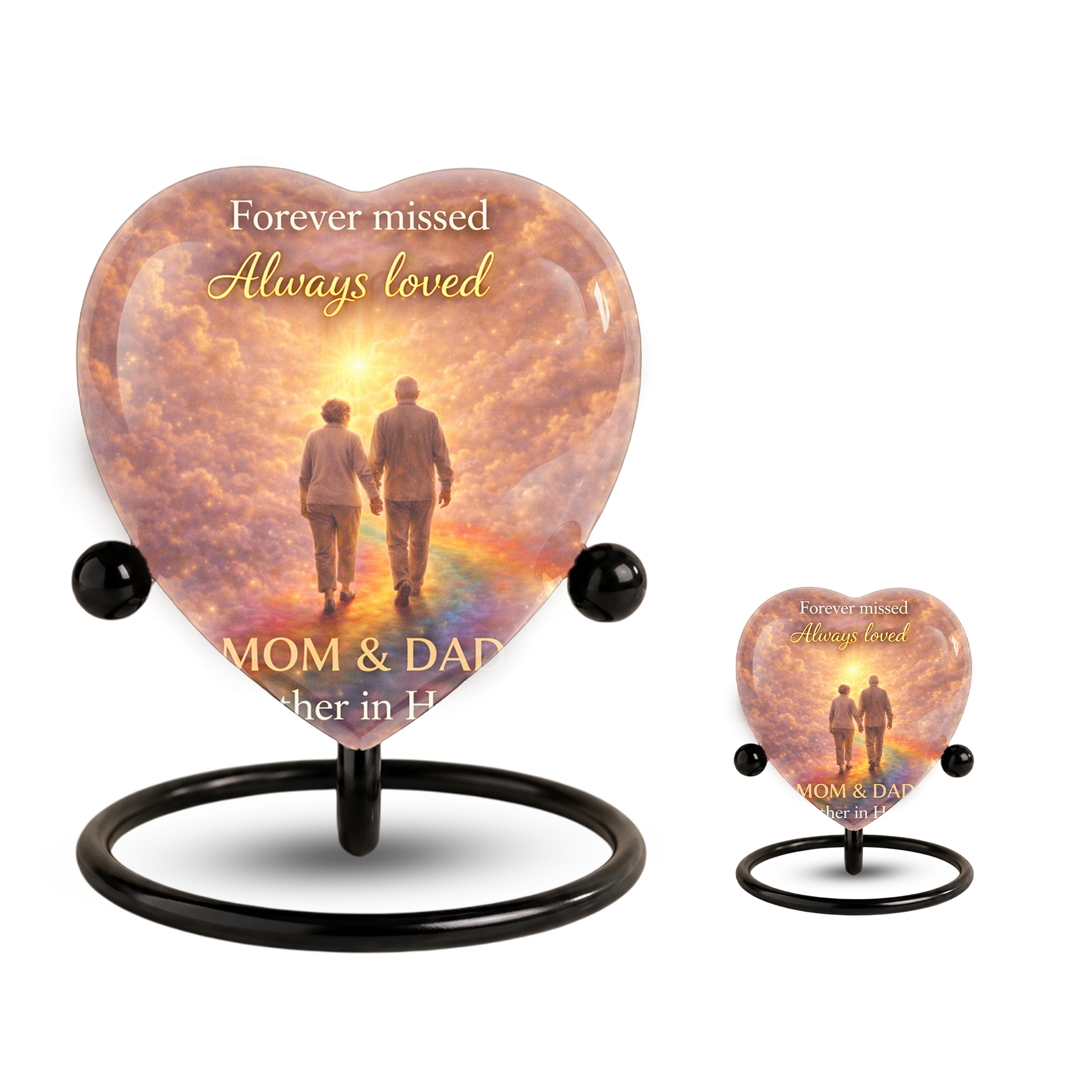 Dad and Mom Urn – Memorial Cremation Urn for Mom and Dad, Keepsake Urn for Mother & Father