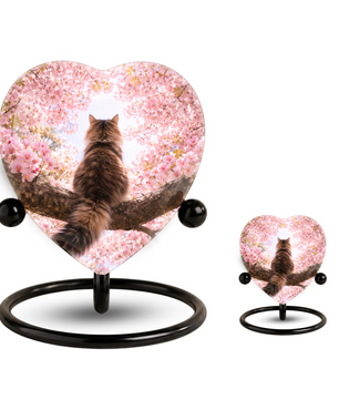 Heart Shaped Cat Urn for Ashes | Beautiful Personalized Cat Memorial Urn
