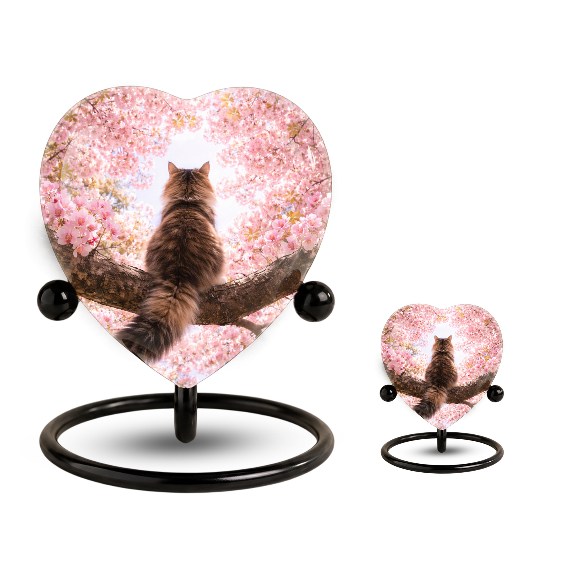 Heart Shaped Cat Urn for Ashes | Beautiful Personalized Cat Memorial Urn