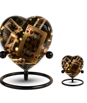 King of Hearts Heart-Shaped Adult Cremation Urn – Unique Keepsake Urn for Dad