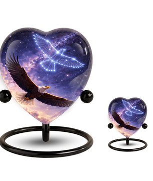 Eagle Heart Memorial Urn, Eagle Adult Urn, Eagle Urns for Adult Ashes, Eagle Adult Urns