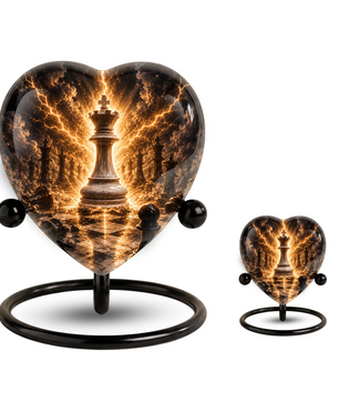 Royal Chess King Heart Adult Urn – Adult Urn, Urns for Adult Ashes,Adult Cremation Urns
