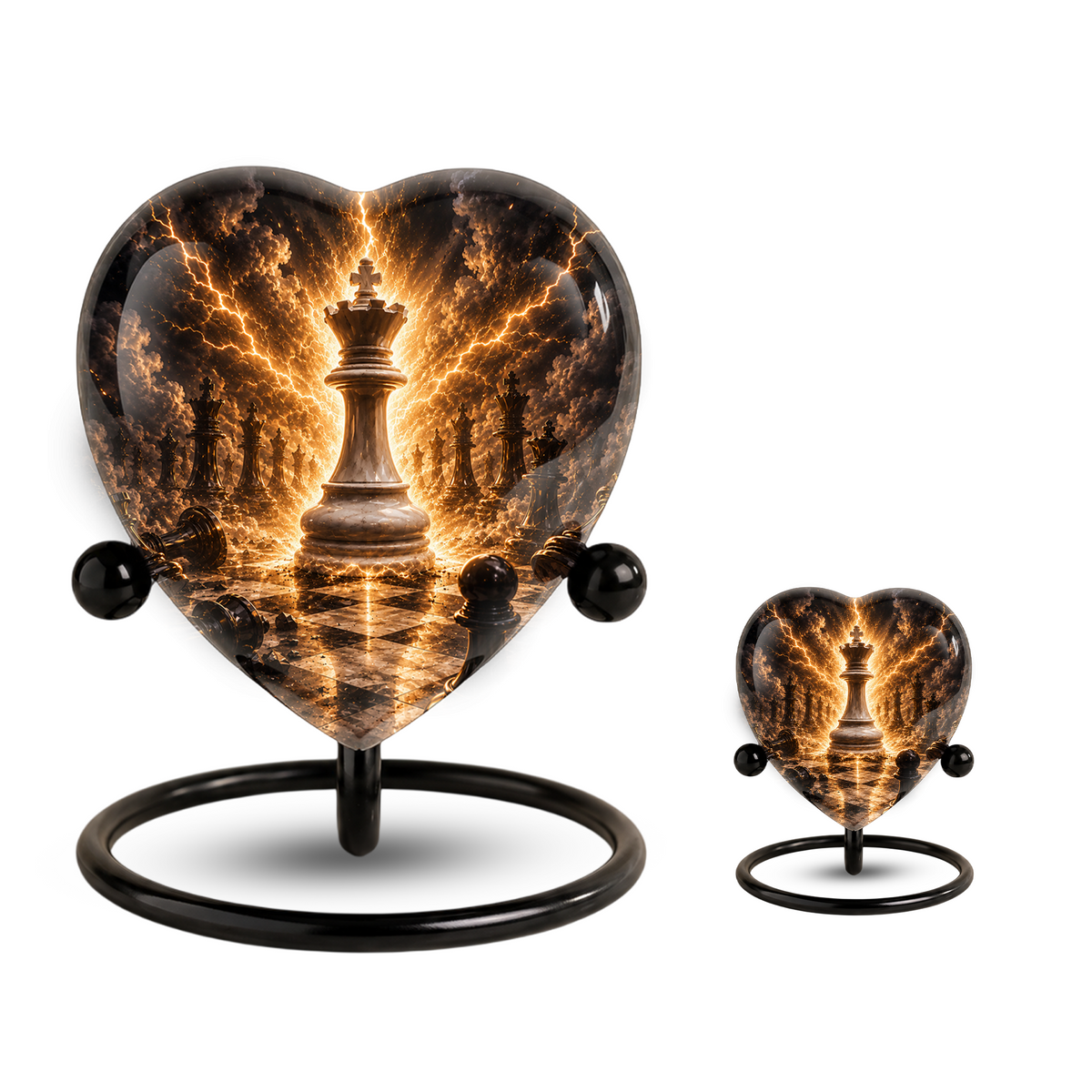 Royal Chess King Heart Adult Urn – Adult Urn, Urns for Adult Ashes,Adult Cremation Urns