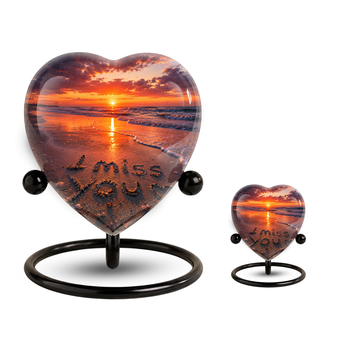 Beach Urn for Human Ashes – Ocean Sunset Beach Cremation Urn, Beach Keepsake Urn & Memorial Urn