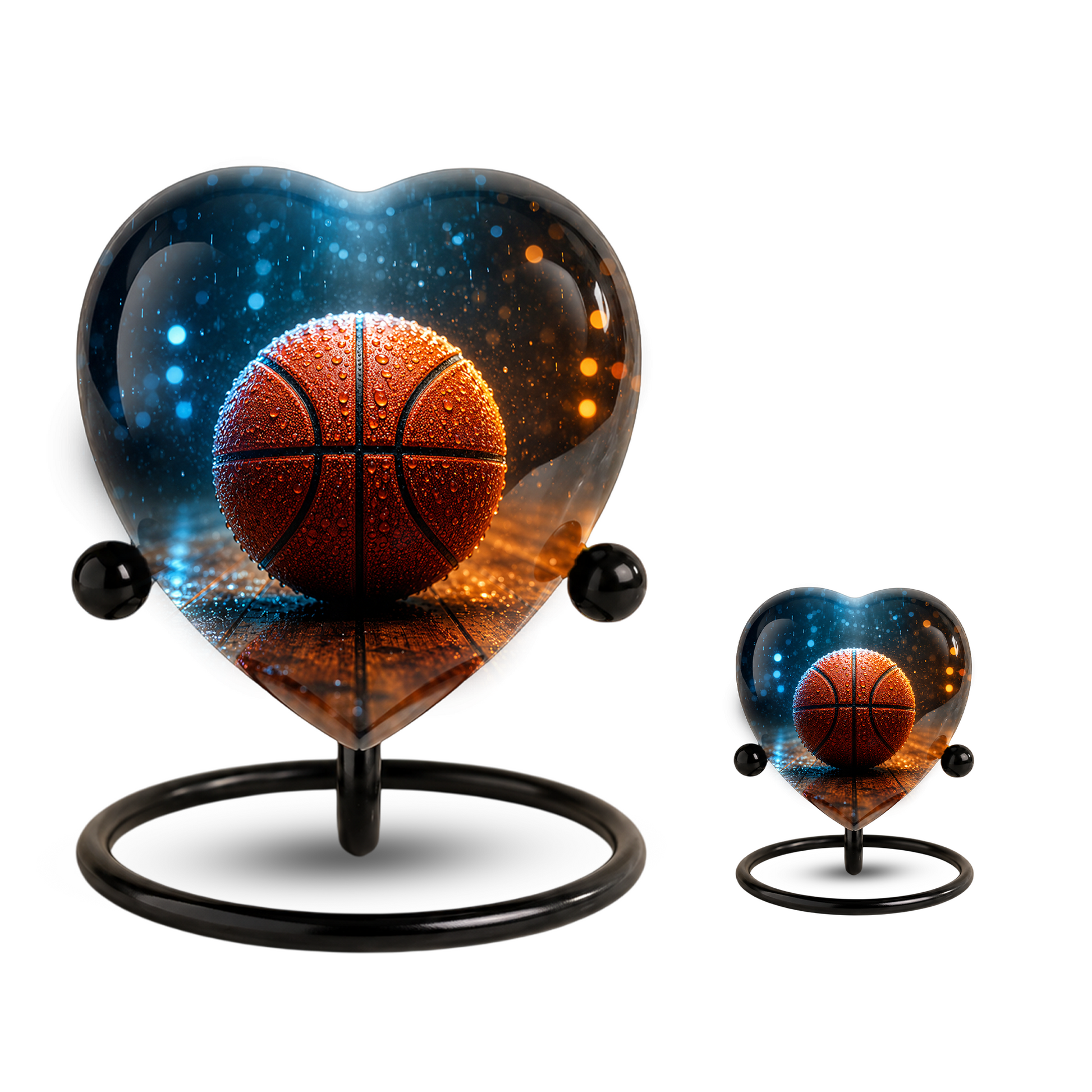 Basketball Heart-Shaped Adult Cremation Urn – Basketball Adult Urn for Human Ashes