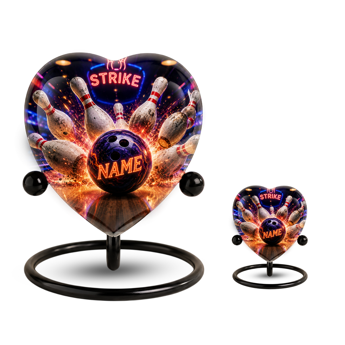 Bowling Urn – Personalized Bowling Cremation Urn for Ashes Heart-Shaped Adult Cremation Urn for Bowlers