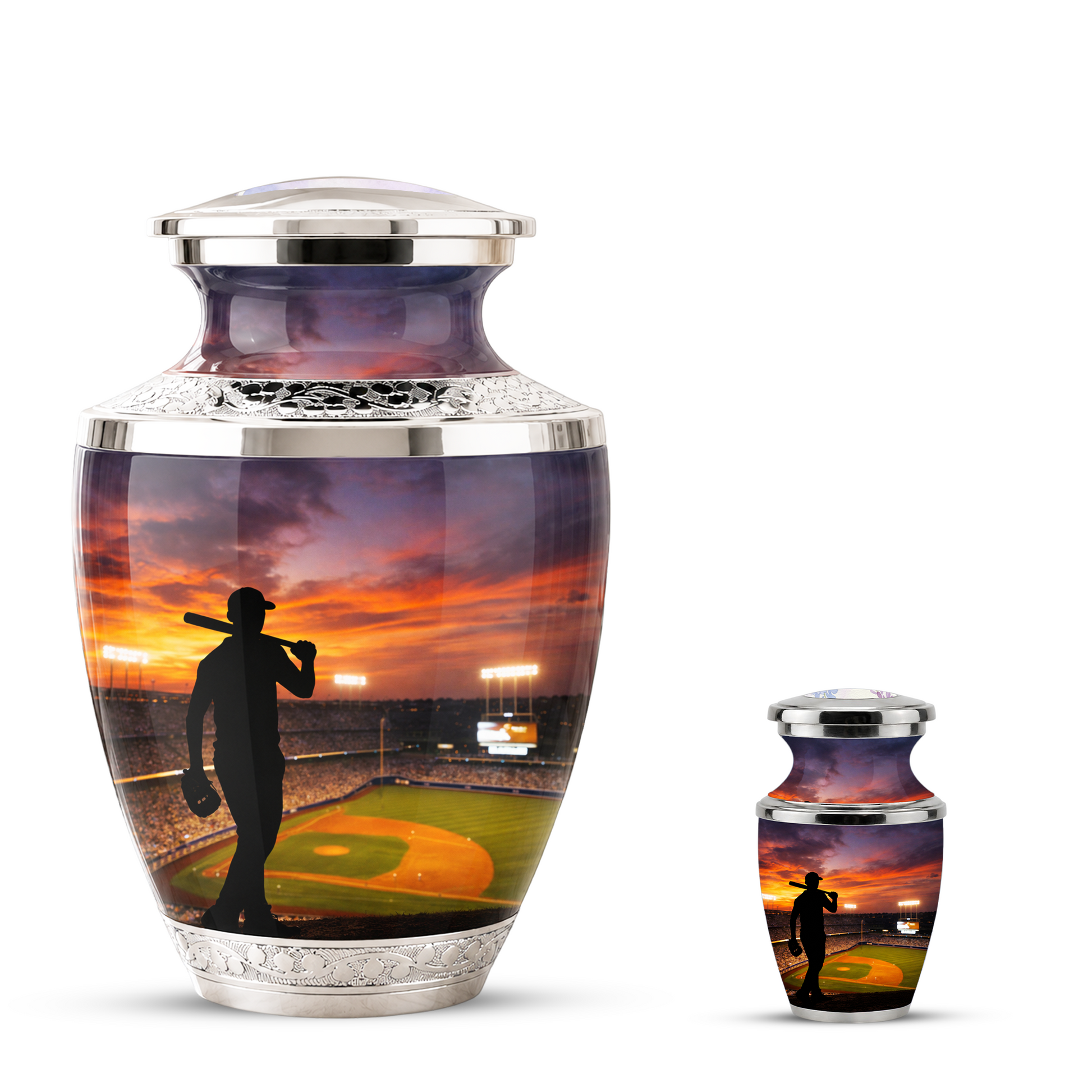 Baseball Player Cremation Urn for Dad, Personalized Baseball Memorial Urn for Son