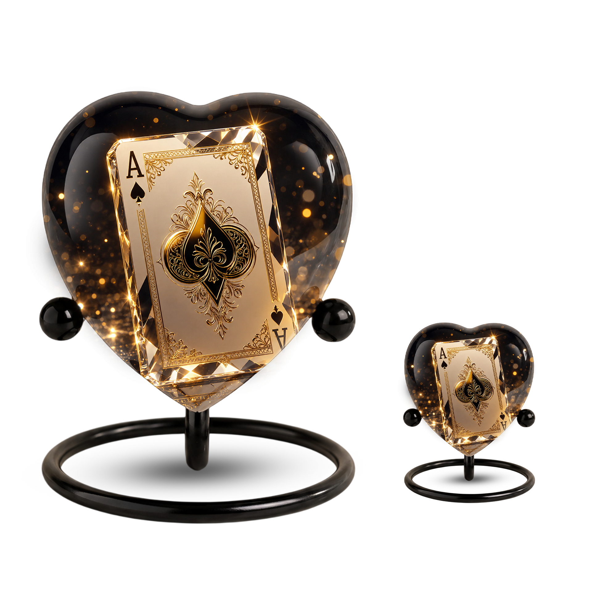 Ace of Spades Adult Urn – Luxury Playing Card Heart Design Adult Cremation Urn for Ashes