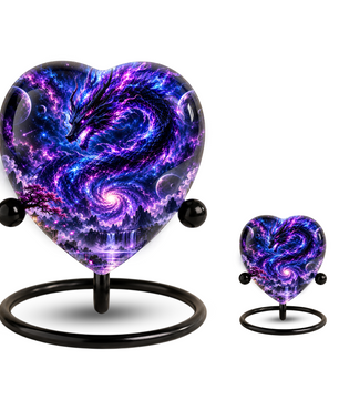 Dragon Adult Cremation Urn for Ashes, Fantasy Dragon Memorial Urn, Personalized Heart Shaped Adult Urn, Dragon Cremation Urn