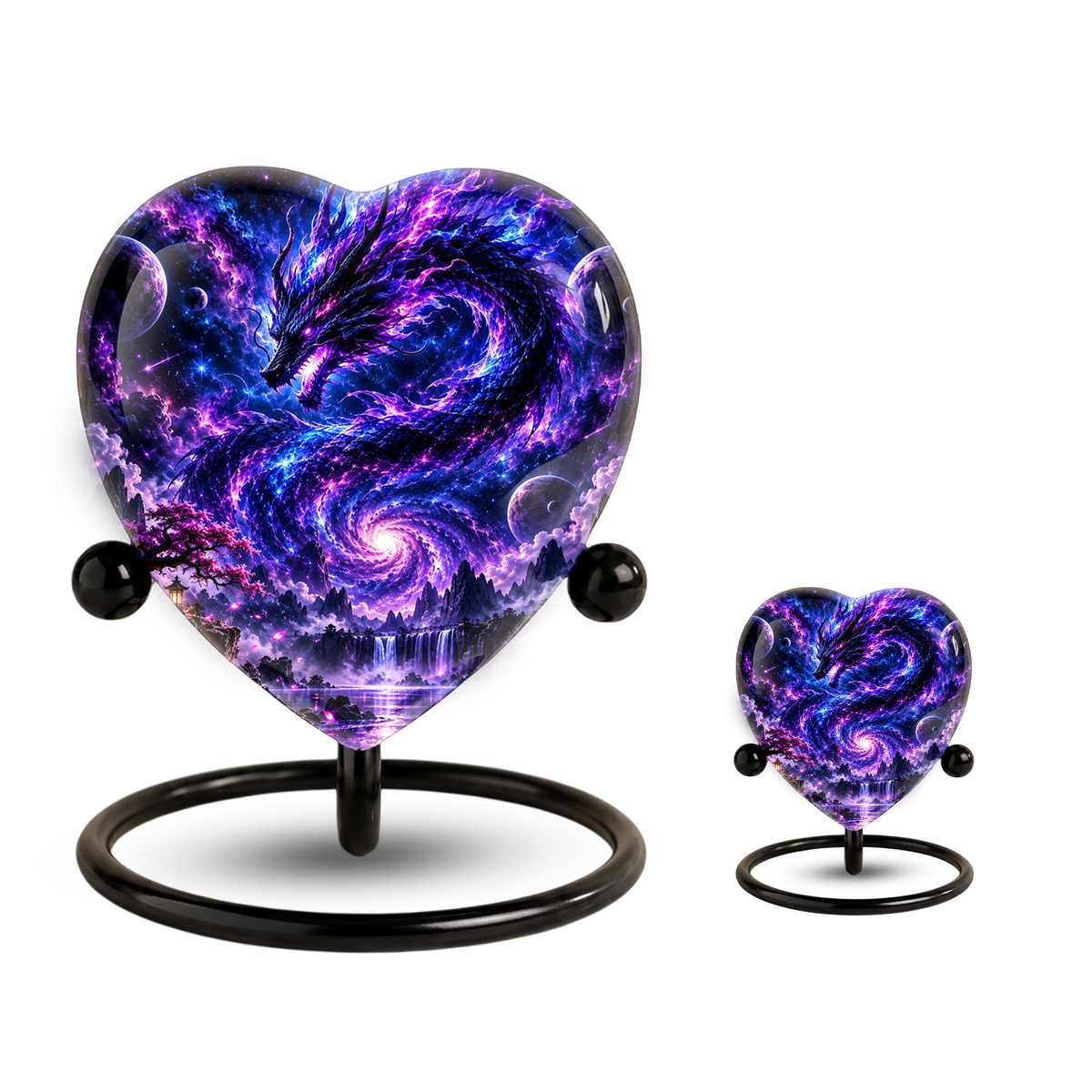 Dragon Adult Cremation Urn for Ashes, Fantasy Dragon Memorial Urn, Personalized Heart Shaped Adult Urn, Dragon Cremation Urn