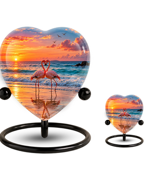 Flamingo Couple Cremation Urn for Ashes, Flamingo Memorial Urn, Personalized Bird Urn