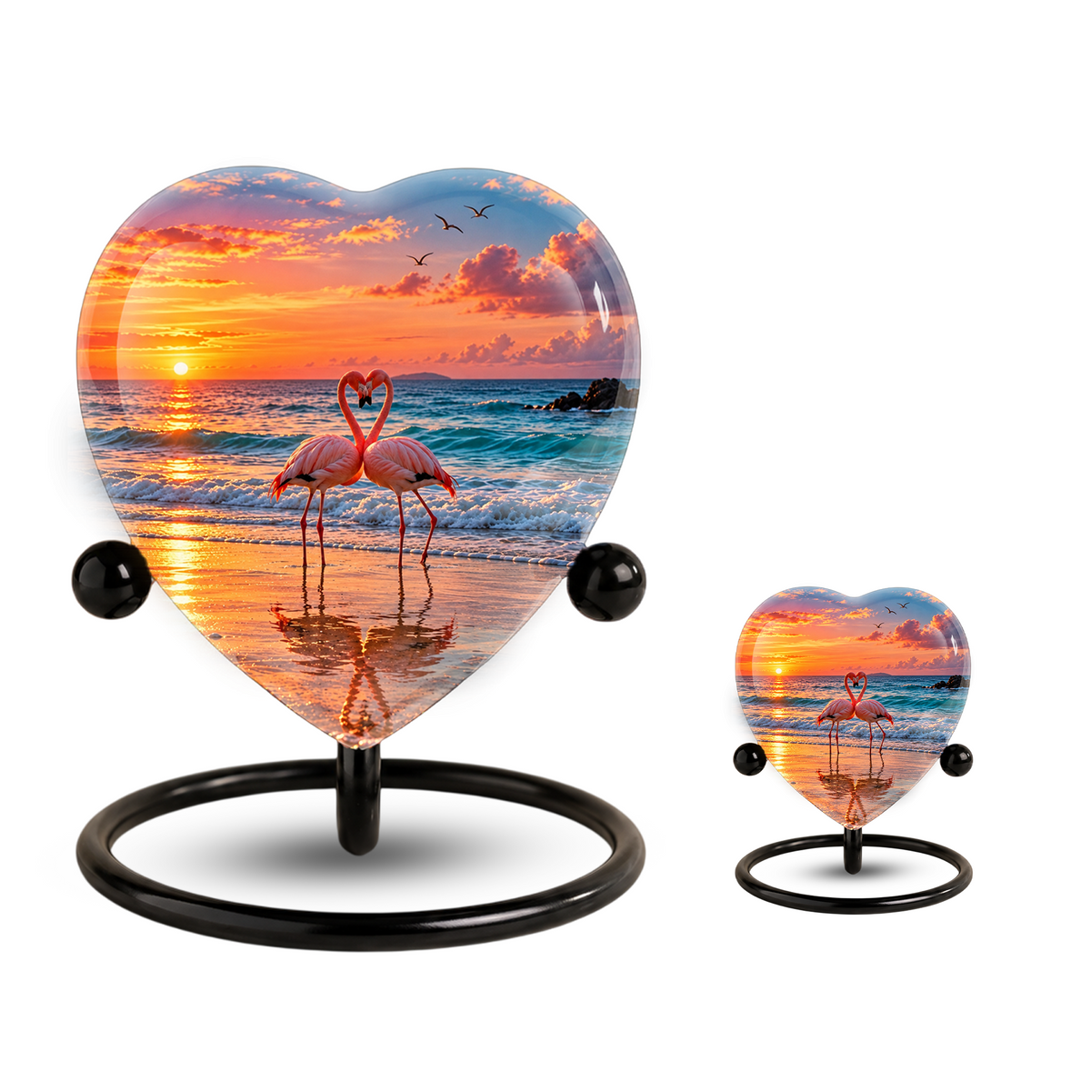Flamingo Couple Cremation Urn for Ashes, Flamingo Memorial Urn, Personalized Bird Urn