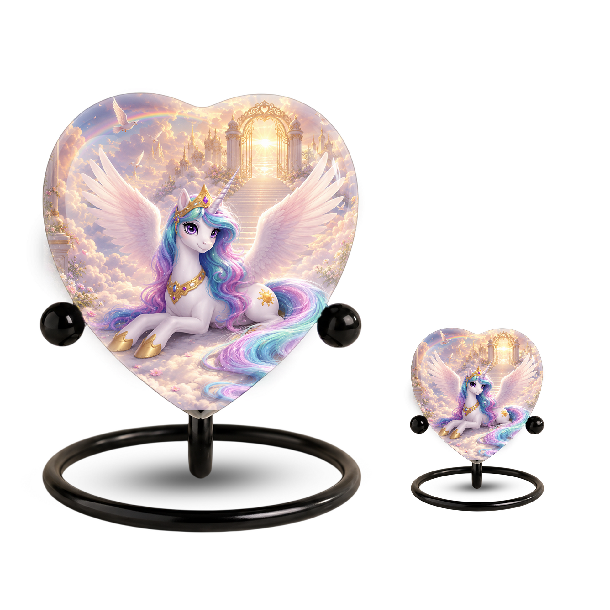 Unicorn Heaven Urn – Adult Urn for Ashes, Unicorn Cremation Urn, Heavenly Rainbow Memorial Urn