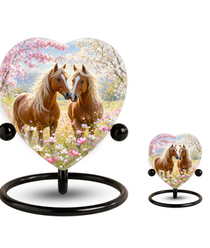 Horse Urn, Adult Urn for Ashes, Horse Memorial Urn, Heart-Shaped Horse Cremation Urn