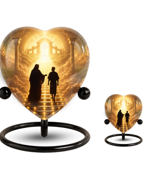 Heavenly Father and Son Urn for Dad, Religious Cremation Urn for Adult Male Ashes, Personalized Urn for Dad
