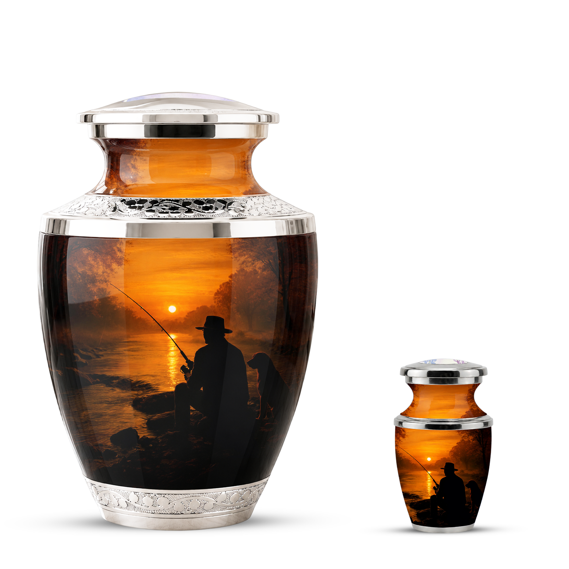 Personalized Fishing Cremation Urn for Male, Fishing Memorial Urn for Father