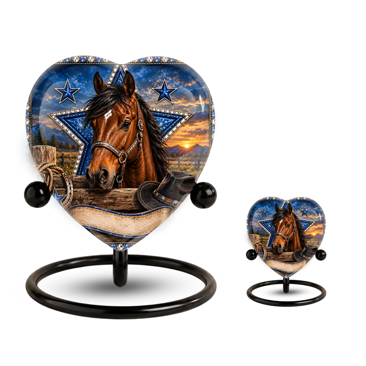 Horse Memorial Wind Chime – Heart-Shaped Western Horse Remembrance Garden Decoration