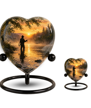 Fishing Urn for Dad – Gone Fishing Memorial Urn, Fishing Urns for Human Ashes, Keepsake Urn for Dad, Personalized Fishing Cremation Urn