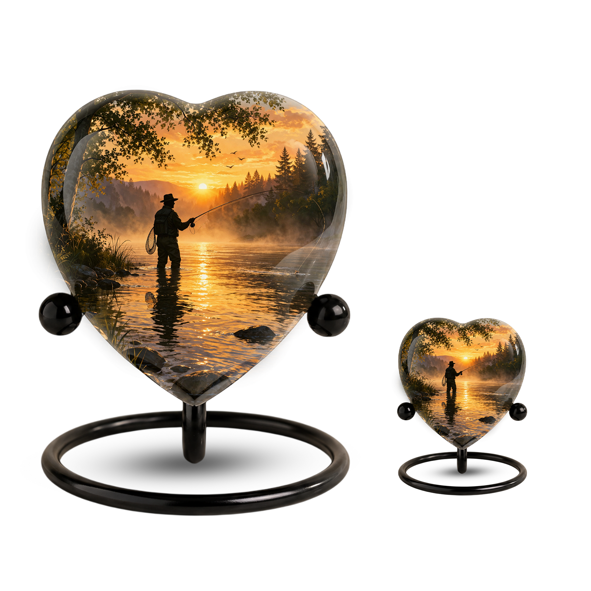 Fishing Urn for Dad – Gone Fishing Memorial Urn, Fishing Urns for Human Ashes, Keepsake Urn for Dad, Personalized Fishing Cremation Urn
