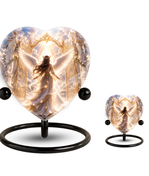 Angel Wing Heaven Urn – Heavenly Angel Wings Cremation Urn, Peaceful Heaven Memorial Urn