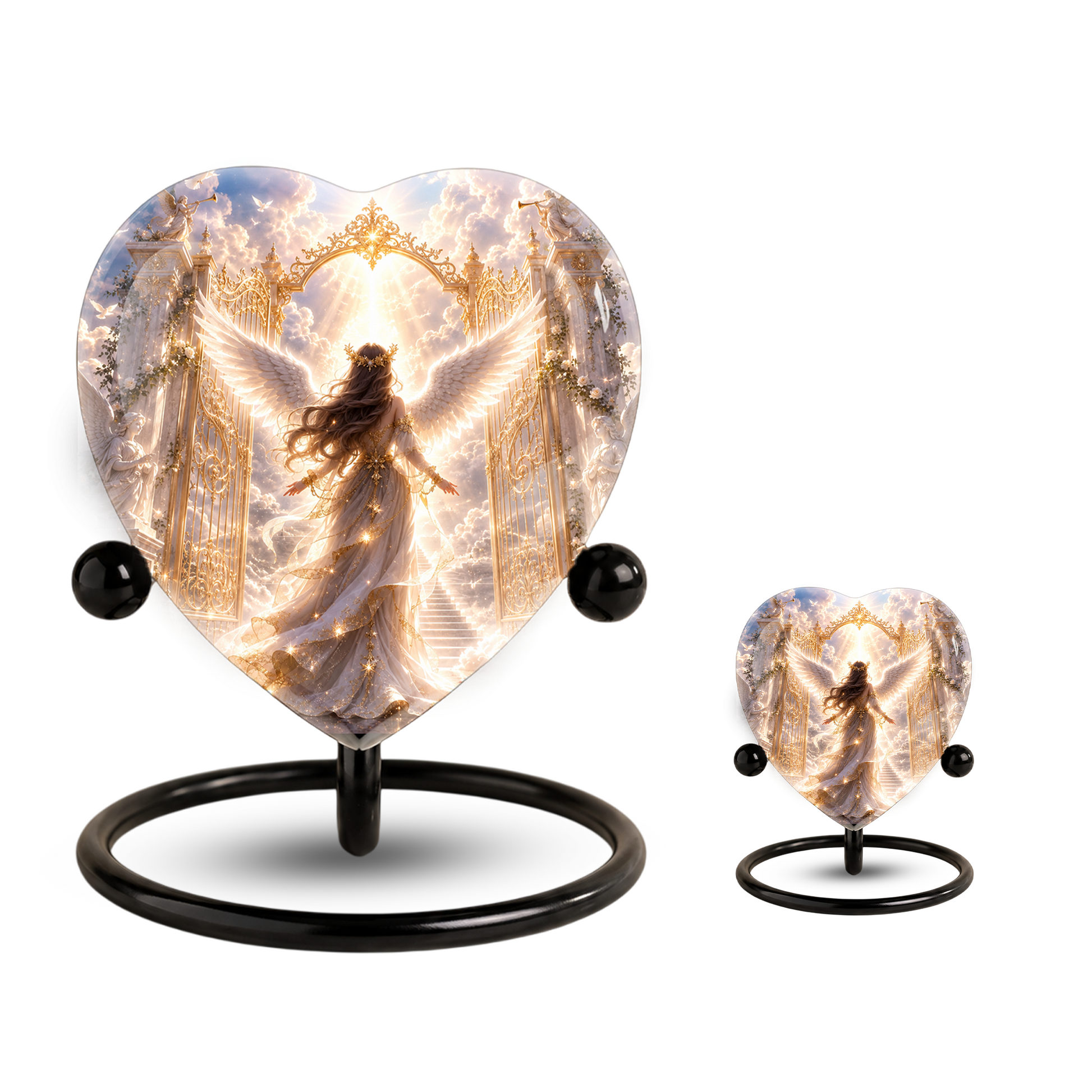 Angel Wing Heaven Urn – Heavenly Angel Wings Cremation Urn, Peaceful Heaven Memorial Urn