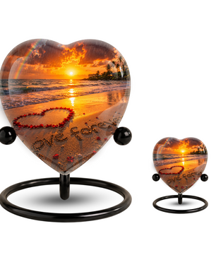Beach Urn for Human Ashes – Ocean Sunset Cremation Urn, Beach Keepsake Urn & Beautiful Memorial Urn