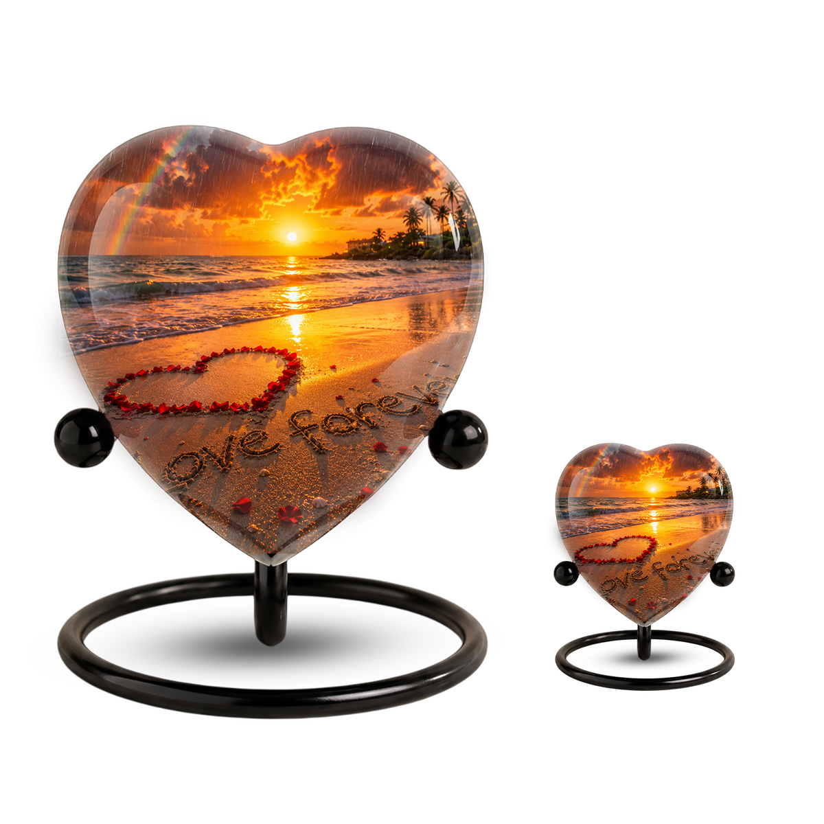 Beach Urn for Human Ashes – Ocean Sunset Cremation Urn, Beach Keepsake Urn & Beautiful Memorial Urn