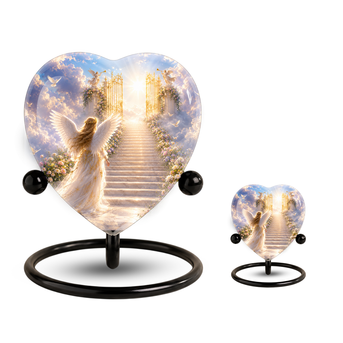 Angel Heaven Urn for Mom – Beautiful Female Adult Cremation Urn, Angel Wing Memorial Urn for Women