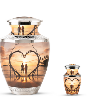 Companion Beach Sunset Memorial Urn for Ashes, Cremation Urn For Couple