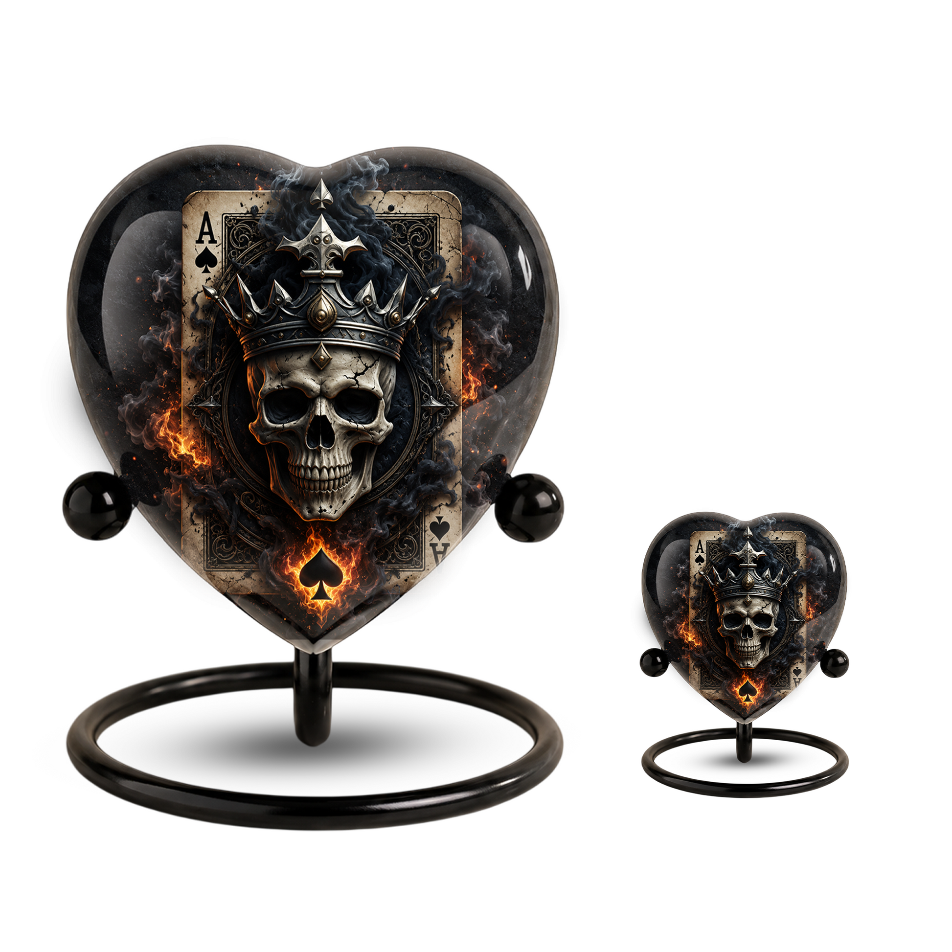 Skull King Heart Cremation Urn for Adults – Unique Adult Urn for Ashes