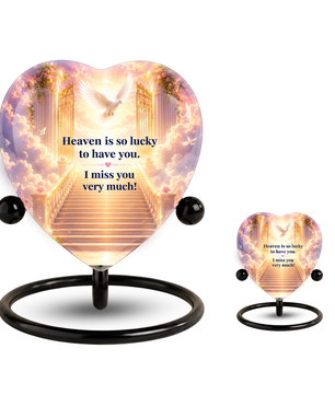 Heavenly Angel Wing Urn – Adult Urn for Ashes, Angel Wings Cremation Urn, Heart-Shaped Heaven Memorial Urn