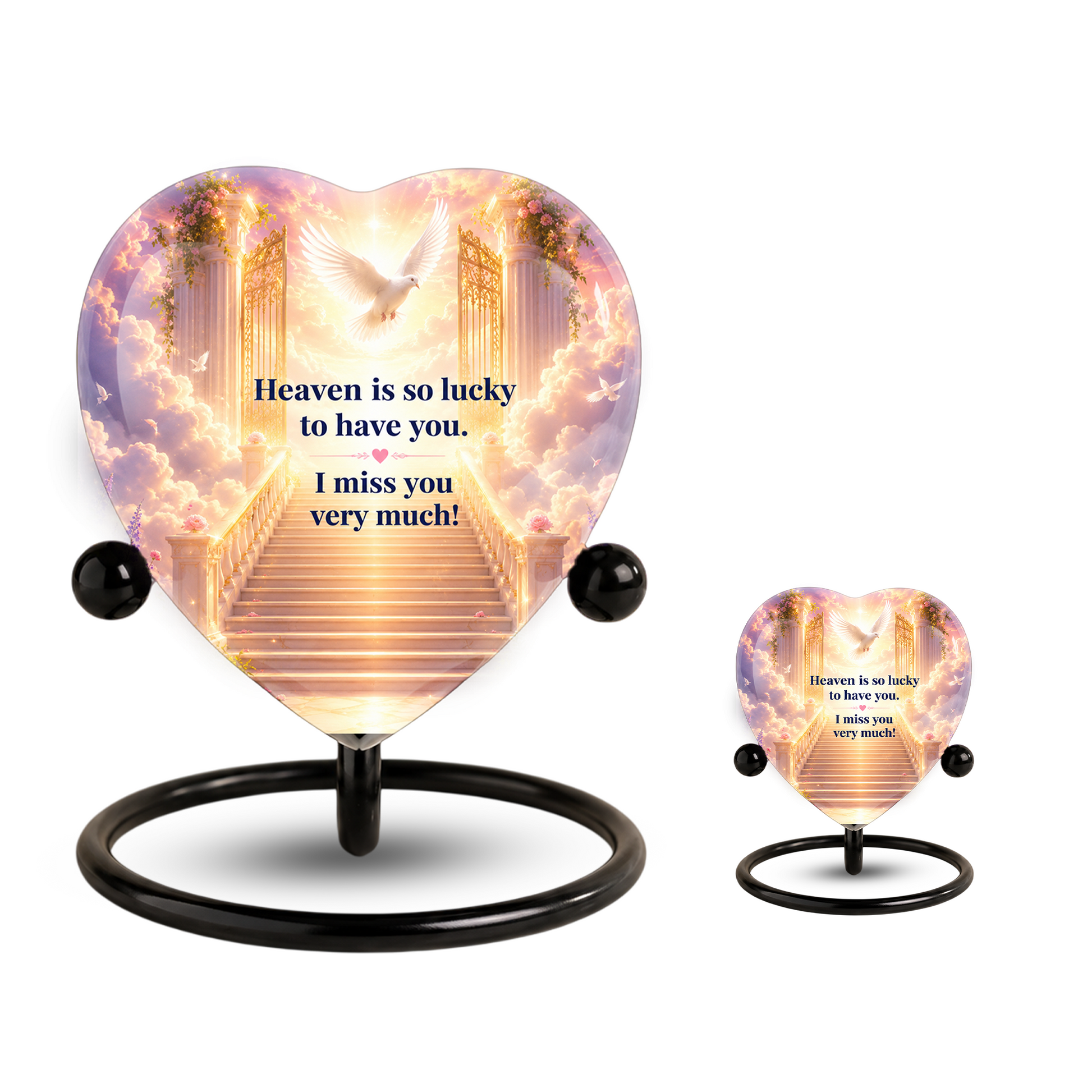Heavenly Angel Wing Urn – Adult Urn for Ashes, Angel Wings Cremation Urn, Heart-Shaped Heaven Memorial Urn