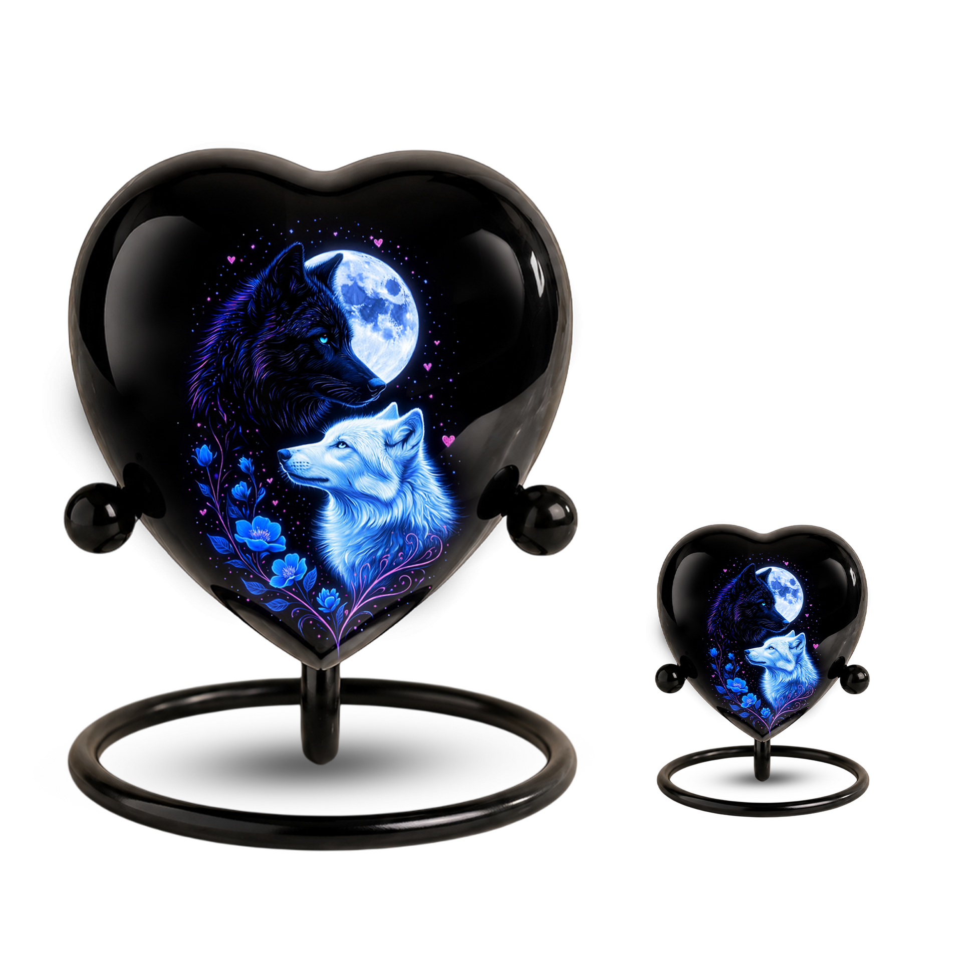 Wolf & Moon Heart Adult Urn – Adult Urn, Urns for Adult Ashes,Adult Cremation Urns