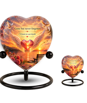 Angel Wing Sunset Urn – Adult Urn for Ashes, Angel Wings Memorial Cremation Urn, Sunset Adult Cremation Urn