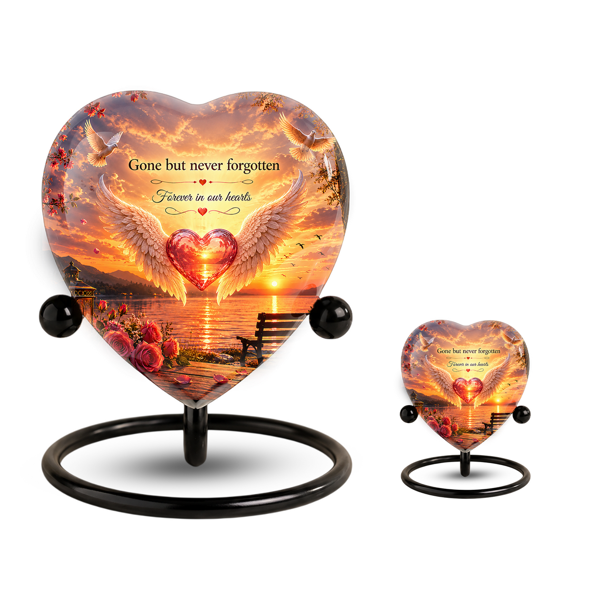 Angel Wing Sunset Urn – Adult Urn for Ashes, Angel Wings Memorial Cremation Urn, Sunset Adult Cremation Urn