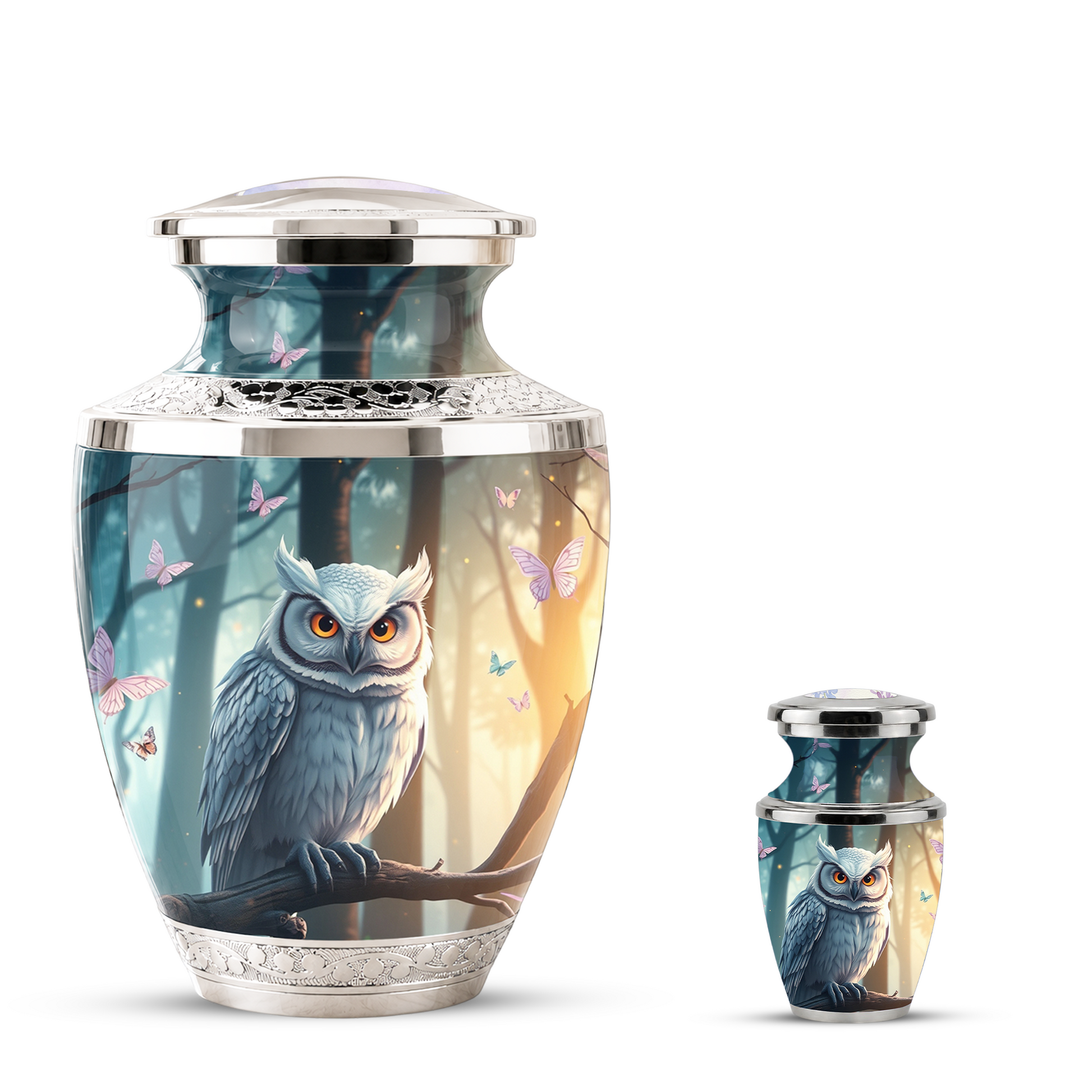Owl Cremation Urn for Men & Women - Personalized Ashes Container for Adults