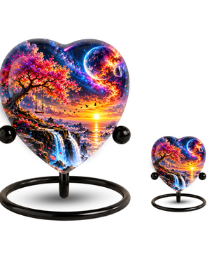 Fantasy Tree Heart Cremation Urn for Ashes, Personalized Adult Memorial Urn, Heart Shaped Cremation Urn