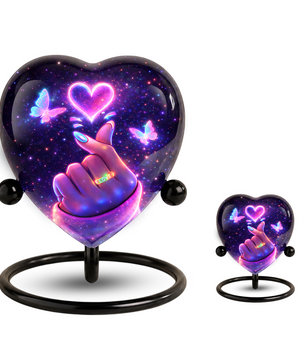 Galaxy Heart Adult Urn for Ashes, Unique Adult Cremation Urn with Love Heart