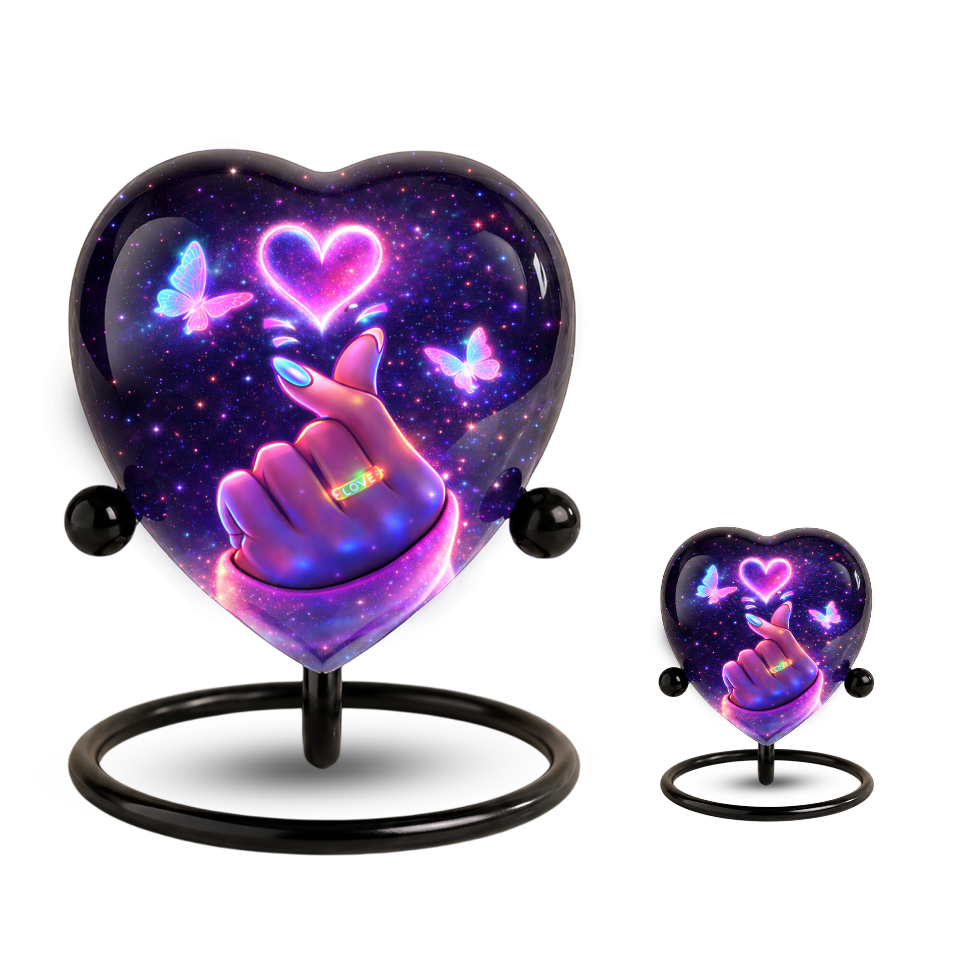 Galaxy Heart Adult Urn for Ashes, Unique Adult Cremation Urn with Love Heart