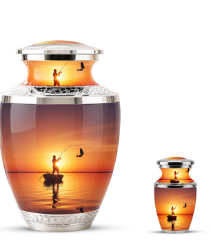 Gone Fishing Cremation Urn for Dad, Personalized Fishing Urn for Human Ashes