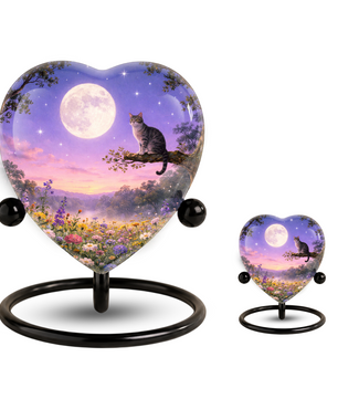 Personalized Cat Urn, Moonlight Garden Memorial,Unique Cat Urns