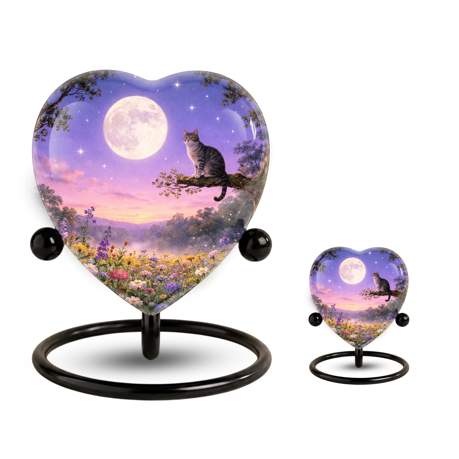 Personalized Cat Urn, Moonlight Garden Memorial,Unique Cat Urns
