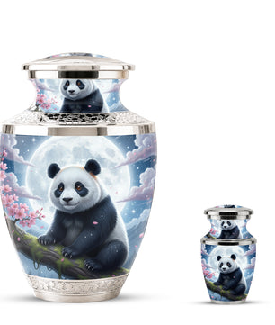 Panda Cremation Urn for Mom, Personalized Moon Memorial Urn for Baby Ashes